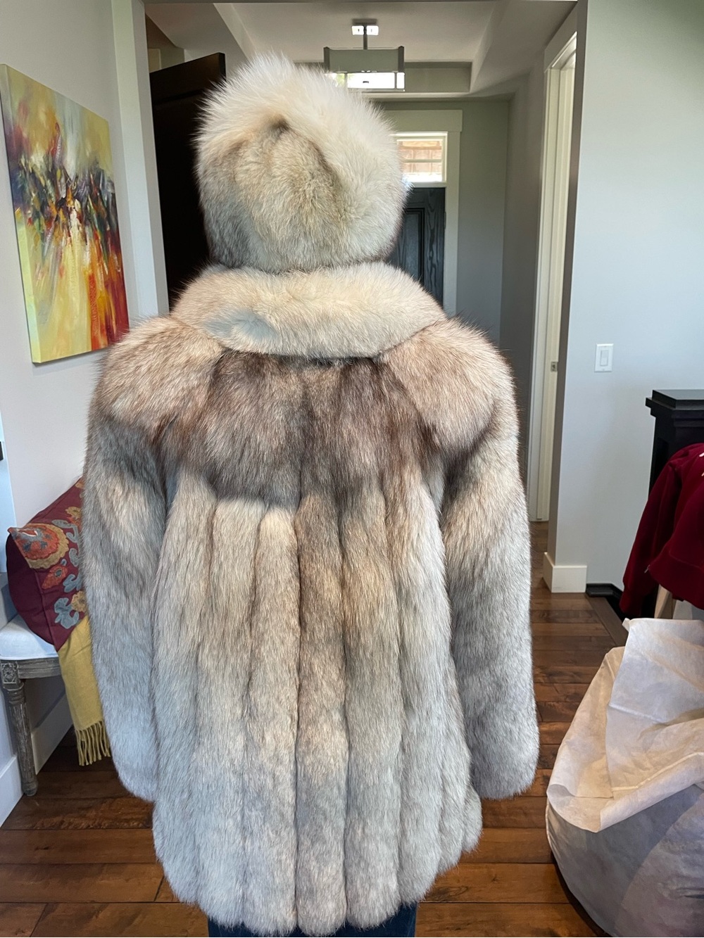 Saga Furs Fox Fur Coat with Matching Hat - Picture 12 of 12